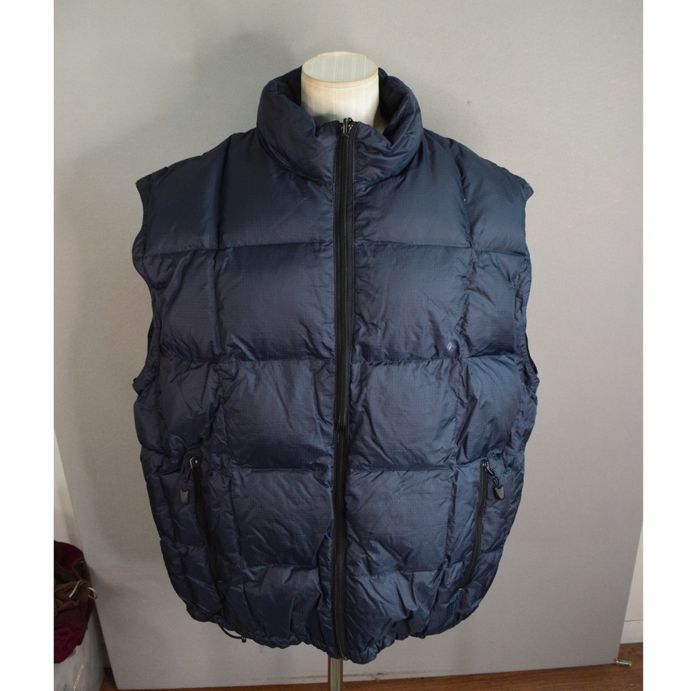Gap Puffer Vest XXL Navy Blue Down Fill Ripstop Quilted Men Outdoor Layering Y2K